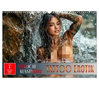 Calendar 2027 · US Version · Erotic tattoos - Sensual works of art | Tattoo on bare skin · 17" × 12" Landscape · CALVENDO Wall Calendar