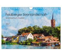 Calendar 2027 · US Version · Feldberg lake landscape - watercolor walk | Feldberger Seenlandschaft · Jewel of the Mecklenburg Lake District · 12" × 8" Landscape · CALVENDO Wall Calendar