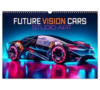 Calendar 2027 · US Version · Future Vision Cars-Studio Art | Get ready for the future · Futuristic cars to touch from AI · 17" × 12" Landscape · CALVENDO Wall Calendar