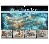 Calendar 2027 · US Version · Heartbeat in notes | Music is not a hobby, it is my pulse, my breath, my drive · Every beat tells… · 17" × 12" Landscape · CALVENDO Wall Calendar