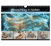 Calendar 2027 · US Version · Heartbeat in notes | Music is not a hobby, it is my pulse, my breath, my drive · Every beat tells… · 12" × 8" Landscape · CALVENDO Wall Calendar