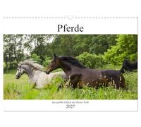 Calendar 2027 · US Version · Horses, the greatest happiness on this earth | Not without reason it is said that horses make happy · 17" × 12" Landscape · CALVENDO Wall Calendar