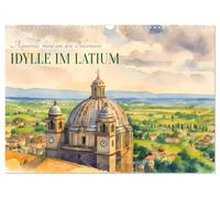 Calendar 2027 · US Version · Idyll in Lazio | Watercolors around Lake Bolsena · 17" × 12" Landscape · CALVENDO Wall Calendar