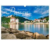 Calendar 2027 · US Version · Impressions from Passau | Shots of the city on the three rivers from Lower Bavaria · 17" × 12" Landscape · CALVENDO Wall Calendar