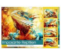 Calendar 2027 · US Version · Impressive reptiles. Fascinating animals in a | modern oil look · A picturesque view of the inhabitants of a long-gone world · 12" × 8" Landscape · CALVENDO Wall Calendar