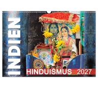 Calendar 2027 · US Version · India - Hinduism | Colorful Hindu shrines are omnipresent on India's streets and reveal the… · 17" × 12" Landscape · CALVENDO Wall Calendar