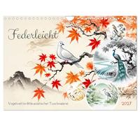 Calendar 2027 · US Version · Light as a feather - bird world in the style | of Asian ink painting · Discover the delicate world of ink art with enchanting… · 12" × 8" Landscape · CALVENDO Wall Calendar