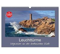 Calendar 2027 · US Version · Lighthouses - signposts on the coast of | Brittany · guardian of the stormy Atlantic Ocean · 17" × 12" Landscape · CALVENDO Wall Calendar