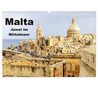 Calendar 2027 · US Version · Malta - Jewel in the Mediterranean | Let yourself be beguiled by the charm and idyll of this tiny island nation · 17" × 12" Landscape · CALVENDO Wall Calendar