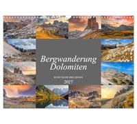 Calendar 2027 · US Version · Mountain hike Dolomites around the Three Peaks | A colorful picture journey around the Three Peaks · 17" × 12" Landscape · CALVENDO Wall Calendar