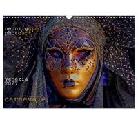 Calendar 2027 · US Version · neunziggrad I photoart: venice carnival | The Carnevale shows dreamlike masks · 17" × 12" Landscape · CALVENDO Wall Calendar