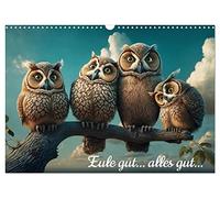 Calendar 2027 · US Version · Owl good... all good | When the year flies by: an enchanting owl calendar to smile and linger over · 17" × 12" Landscape · CALVENDO Wall Calendar
