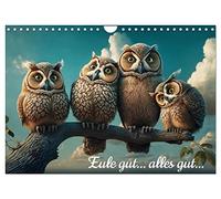 Calendar 2027 · US Version · Owl good... all good | When the year flies by: an enchanting owl calendar to smile and linger over · 12" × 8" Landscape · CALVENDO Wall Calendar
