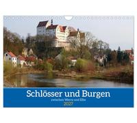 Calendar 2027 · US Version · Palaces and castles between Werra and Elbe | Medieval buildings in eastern Germany · 12" × 8" Landscape · CALVENDO Wall Calendar