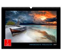 Calendar 2027 · US Version · Paradisiacal island worlds | Breathtaking beaches and skies await you · 17" × 12" Landscape · CALVENDO Wall Calendar