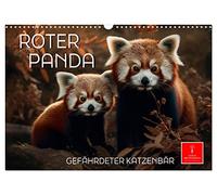 Calendar 2027 · US Version · Red panda - endangered cat bear | Impressive pictures of a beautiful animal · 17" × 12" Landscape · CALVENDO Wall Calendar