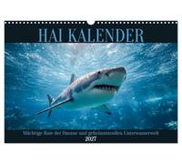 Calendar 2027 · US Version · Shark calendar - Mighty sharks of the oceans | and mysterious underwater world · Majestic sharks and fascinating marine… · 17" × 12" Landscape · CALVENDO Wall Calendar