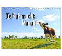 Calendar 2027 · US Version · The cow makes moo | Happy cows on meadows in Lower Saxony · 12" × 8" Landscape · CALVENDO Wall Calendar
