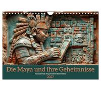 Calendar 2027 · US Version · The Maya and their secrets | Imaginative Mayan reliefs · 12" × 8" Landscape · CALVENDO Wall Calendar