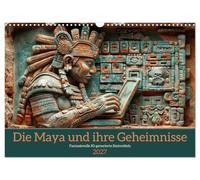 Calendar 2027 · US Version · The Maya and their secrets | Imaginative Mayan reliefs · 17" × 12" Landscape · CALVENDO Wall Calendar