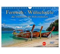 Calendar 2027 · US Version · Wanderlust - desire destinations, discover the | dream destinations of the world · When people dream of traveling · wanderlust… · 12" × 8" Landscape · CALVENDO Wall Calendar