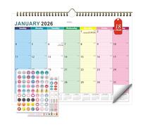 Calendar, 30x21cm Wall Calendar January 2026 To December 2027, 18 Months Desktop Monthly Planner Calandar For Holidays, Work Organisation & Scheduling With 2pcs Plan Stickers, Copper Coil (26-27)