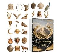 Calendar Advent 2025,24-Day 2D Pendant 2025 | Greek Mythology Ornament Countdown Calendar - for Kids Adults Collectors Wall Window Door Tree Party Car Living Room