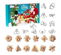 Calendar Advent | 24 Days Vacation Countdown Calendars | Brain Teaser Stocking Stuffers for Celebration Holiday Party Vacation Family Kids Adults