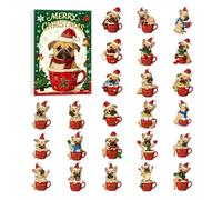 Calendar Avvento Natalizio - Simpatico Giocattolo Thematico Cane 24 Giorni In Acrylic - Calendar Conteggio Alla Rovescia Cane | Per Le Feste Natalizie Casa