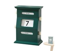 Calendar Blocks Desk - Date View Retro Modular | Creative Style Work Area Agenda Table | Wooden Time Management For Colleagues Friends Family Flat Shelf