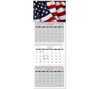 Calendar Company 2026 3 Month at a Glance Calendar with USA Flag (FREE RED DATE SLIDE!) Made in the USA! (TY12_Flag)