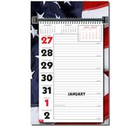 Calendar Company 2027 Weekly Planning Calendar with Memo Space and Almanac Info - Spiral bound with fold-flat Easel 7'' x 11" Made in the USA! (Flag)