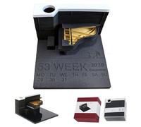 Calendar Desk Calendar 2026 Desk 3D Cat Paper Carving Art Memo Pad Notepad Gift Office Cubicle Decor(Piano-b,Without Light)