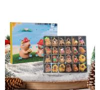 Calendar for Christmas Countdown, 24 Days Capybara Collectable Doll, Christmas Holidays Countdown, for Home, Bedroom, Living Room, Home, School, Celebrations