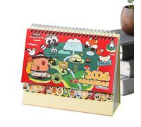 Calendar for the Desk, 2026 Cartoon Capybara Planner - 12 Month Standing Calendar for the Desk - For Friends, Family, School, Workplace, Kitchen, Home and Art Studio