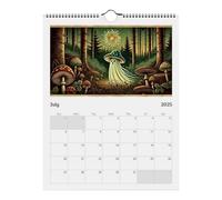 Calendar for the Wall, Mushroom Wall Calendar 2025, Ghost Paper Table Decoration for Children's Room, Bedroom, Living Room