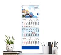 Calendar for the year 2026, diary with 3 months overview, calendar vertical display, for family, friends, home, living room, bedroom, art studio