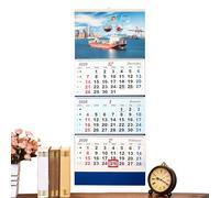 Calendar for Wall,4-Folds Monthly Planner Hangable Decor | 2026 Calendar - for Home Office School Classroom Family Restaurant Dorm Room Planning Chinese New Year