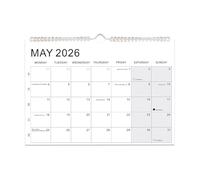 Calendar For Wall | Clean Design | Paper Material | Wall Calendar | Organizer Decor Hangable Monthly Planner | Effortless To Use | For Home School Family Classroom