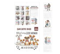 Calendar for Wall | Funny Dogs Wall Calendar Organizer - Display Monthly Schedule Planner for Home Offices Academic Work Holidays Fridge Board