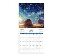 Calendar for Wall | Monthly Wall Art Calendar with Scenes Illustrations | Cute Gag Planner Paper for Kids Teachers Apartment Bedroom House Classroom School College Family Dorm Kitchen