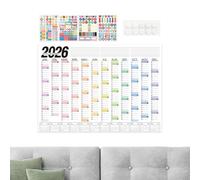 Calendar For Wall - Synthetic Paper Polymer, Large Yearly Planner Chart, Visual Schedule Maintenance Equipment, Professional Time Management Support Unit | Kids School College Dorm Kitchen Classroom T