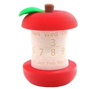 Calendar Fruit Core Shape | Apples Desk Ornament | 3d Printed Rotatable Calendar Decoration | Month Date Display for Home, Work, Cubicle, Classroom, Receptionist, Women, Men, Coworkers