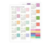 Calendar Index Stickers - 8.27 Inches Self Adhesive Planner Tabs | 21x11.5cm Label Set - 2Pcs Colorful Month Organizer Sticky Tabs for Journal Notebook Scrapbook Agenda Office School Task Planning