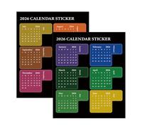 Calendar Label Set - Year 2026 Decorative Date Decals, Page Self Adhesive Planner Markers with Clear Bold Print Finish, Quick Apply Organizing Aid, Ideal for Agendas Diaries Craft Projects Study