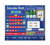 Calendar Math Pocket Chart Classroom Pocket Chart Educational Teaching Materials for Preschool Kindergarten Calendar for Classroom Cards