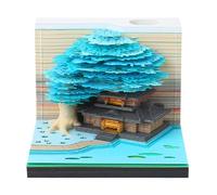 -calendar paper sculpture - Versatile flower tree house design, Art notepad Light Tear, Away Memo Classroom Holiday Commute | Training Teacher Light Purity
