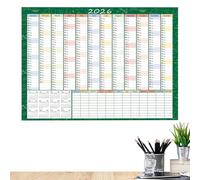 Calendar Planner 2026 | Large Format Planner 74 x 51 cm with Tips Labels, Annual Wall Calendar | For Studies, Household Tasks, Sports, Work, Holidays