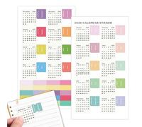 Calendar Planner Stickers - 8.27 Inch Scrapbooking Stickers | 11.5 Inch Self Adhesive - 2 Sheets 10g Colorful Labels for Notebook Journal School Office Organisati