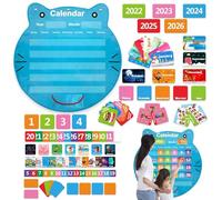Calendar Pocket Chart, Cat Head Calendar with Cards for Classroom, Cute Preschool Learning Board for Kids Students Kindergarten Bedroom Elementary Education Decoration